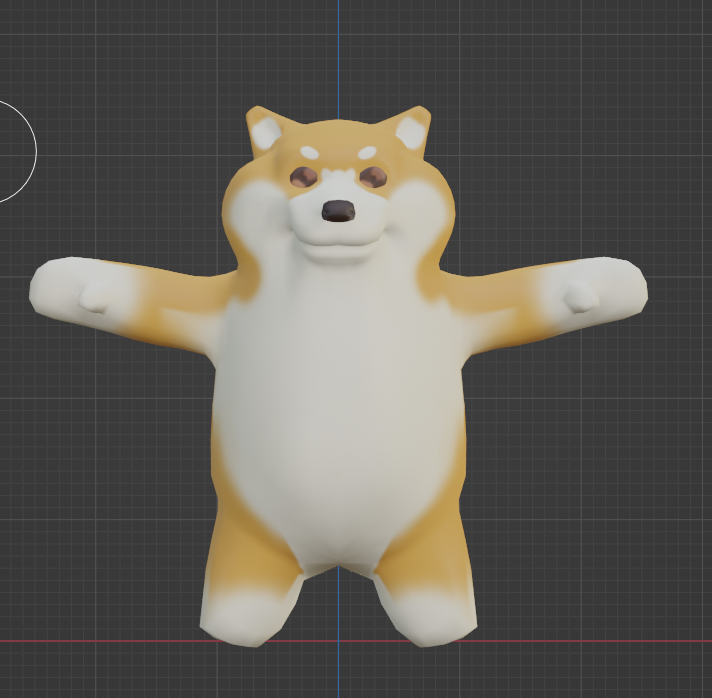 Dogeball Doge character model with outstretched arms